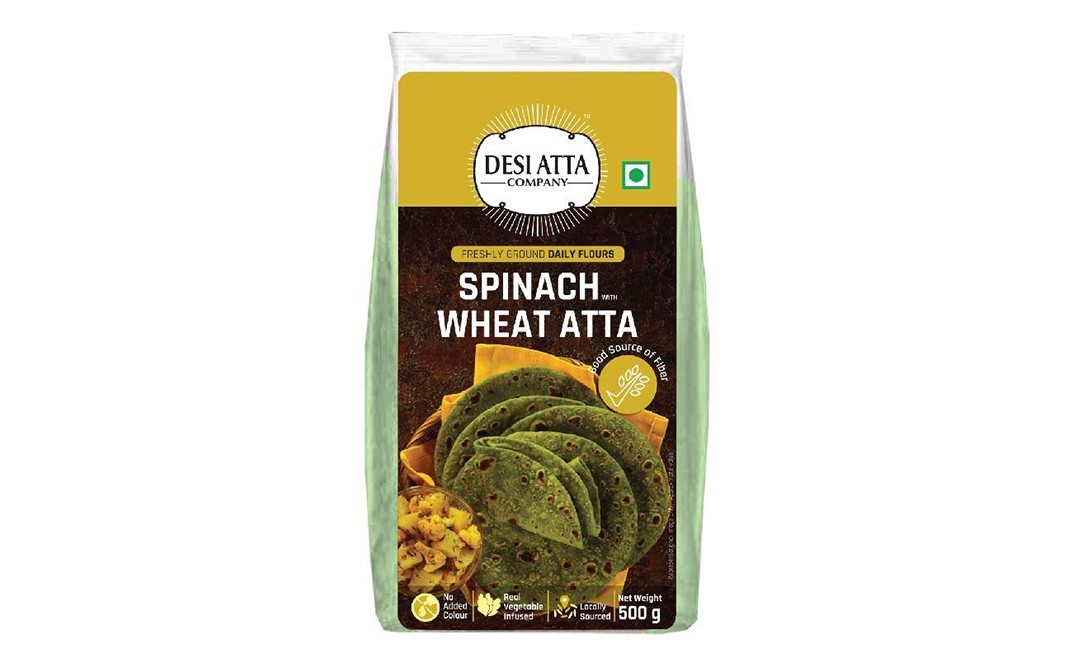 Desi Atta Spinach Wheat Atta    Pack  500 grams